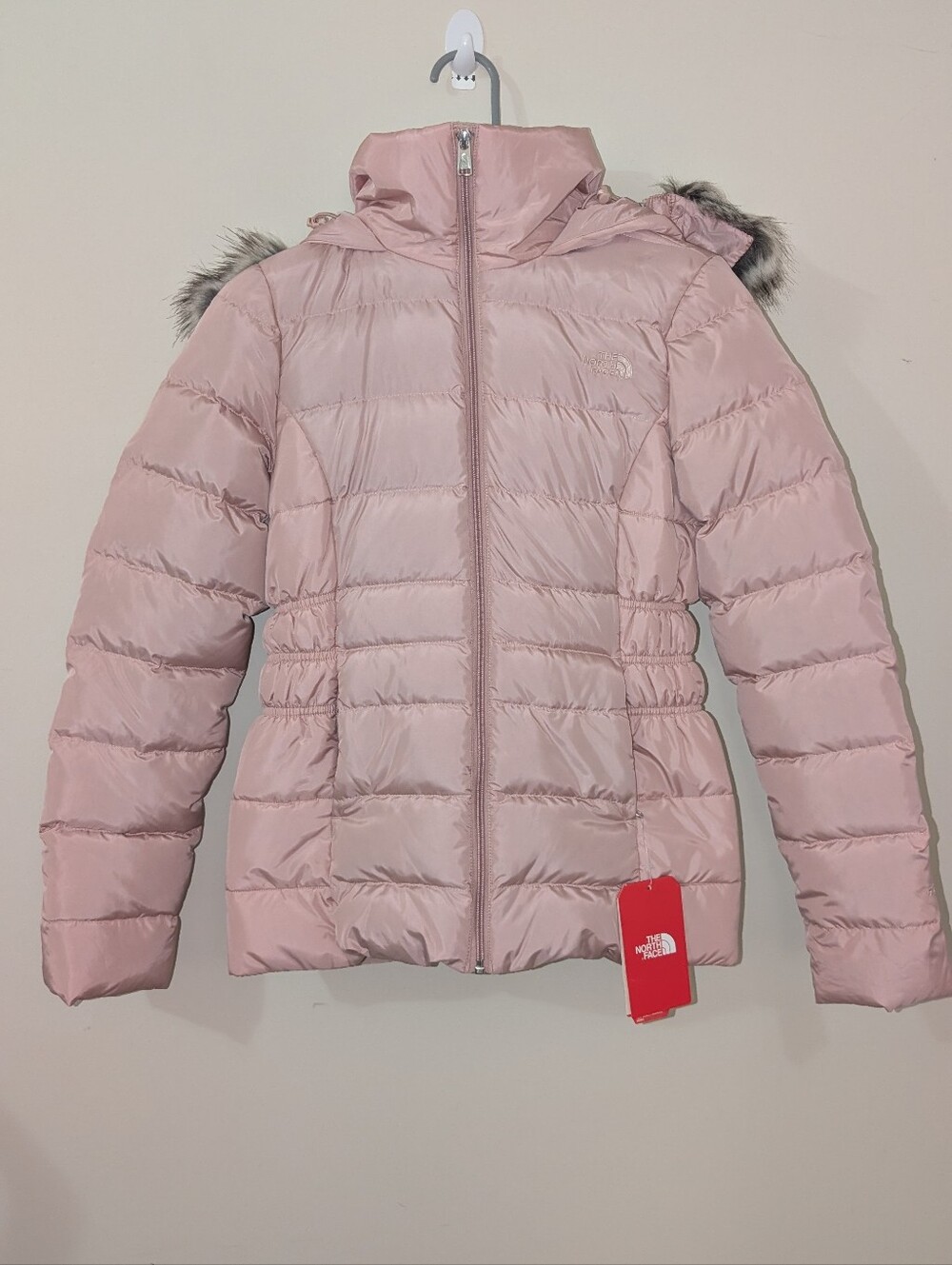The North Face Gotham Jacket II XS Extra Small Misty Rose with Faux Fur NWT